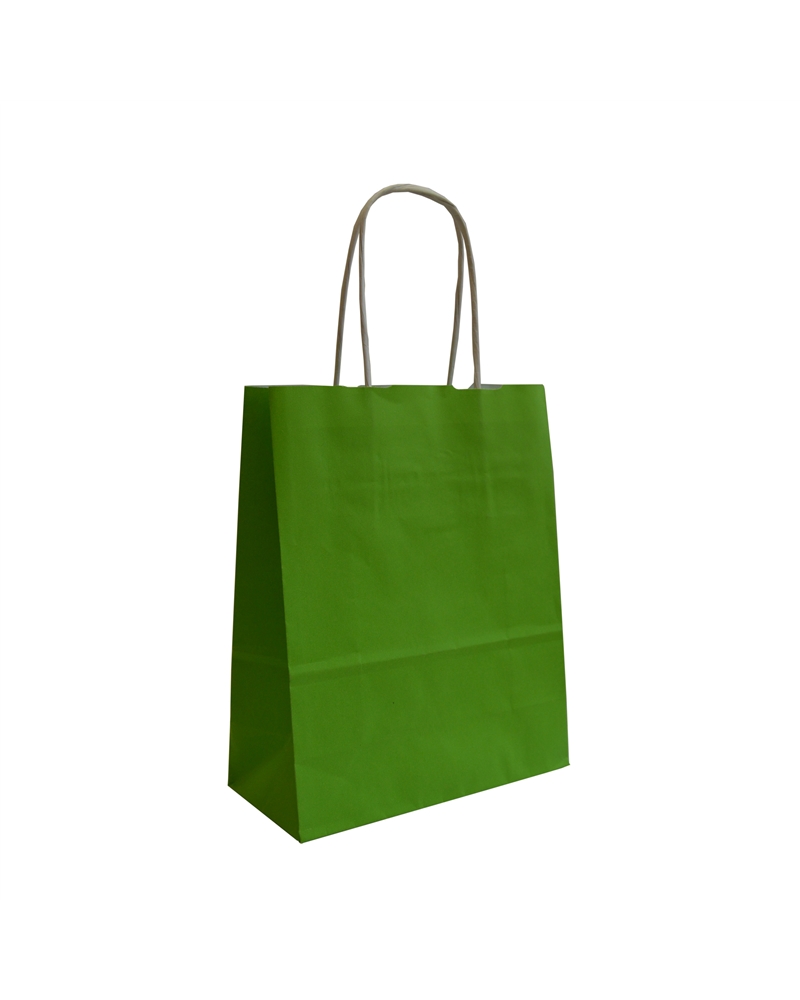 White Kraft Twisted Handle Bag Printed Light Green – Twisted Handle – Coimpack Embalagens, Lda
