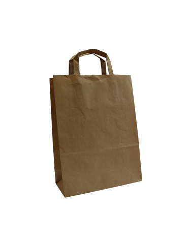 SC1653 | Brown Ribbed Kraft Flat Handle Bag