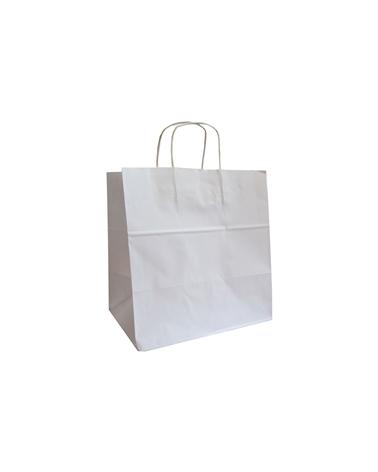 SC3502 | Twisted Handle Bag Take Away in White Kraft