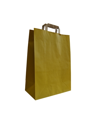 Flat Handle Bag in White Kraft Brown Printed – Flat Wing Bags – Coimpack Embalagens, Lda