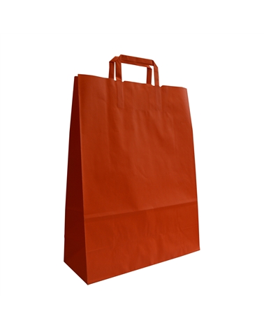 Flat Handle Bag in White Kraft Brown Printed – Flat Wing Bags – Coimpack Embalagens, Lda
