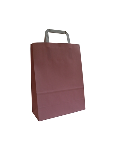 SC0202 | White Kraft Flat Handle Bag Printed Pink
