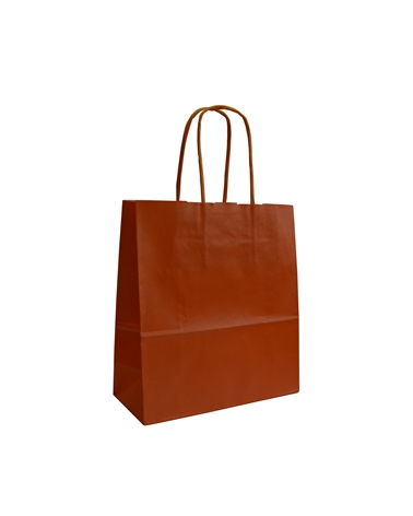 SC1593 | White Kraft Twisted Handle Bag Printed Pearly Orange