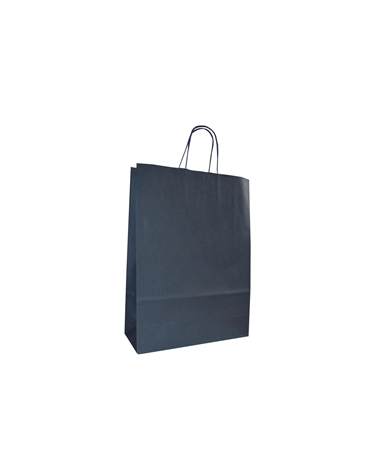 SC3408 | Brown Kraft Twisted Handle Bag Dark Blue