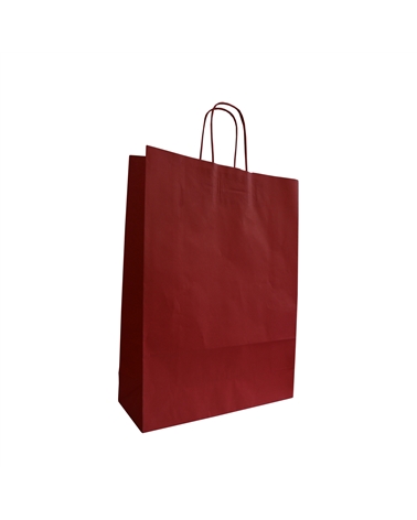 SC3157 | White Kraft Twisted Handle Bag Printed Red