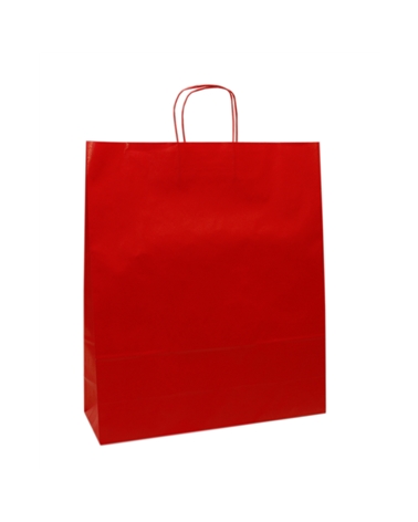 Saco Asa Retorcida Branco Liso Fundo Vermelho – Sacos Asa Retorcida – Coimpack Embalagens, Lda