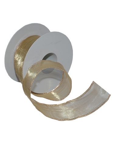 FT5159 | Wired Tissue Ribbon 417 Gold 50mmx25mts