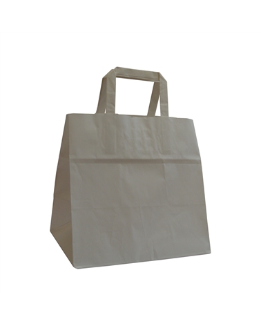 SC2830 | Flat Handle Bag in White Kraft