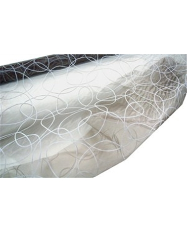 Tecido Organza Cinza c/Riscos Brancos – Ribbons – Coimpack Embalagens, Lda