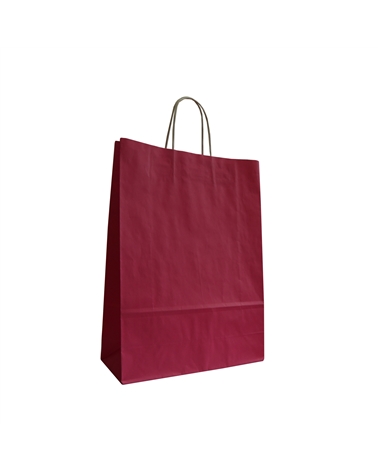 SC2993 | White Kraft Twisted Handle Bag Printed Pink