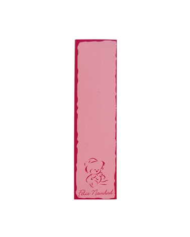 ET0284 | Etiquetas | ET Cart. Urso Rosa Feliz Navidad (c/100) 15.7X4.1cm