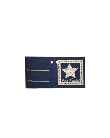 ET Cart. Azul Urso Prat. Feliz Natal c/100 15.7X4.1cm – Étiquettes volantes – Coimpack Embalagens, Lda
