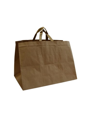 SC3029 | Flat Handle Bag Take Away in Brown Kraft 35+23x25
