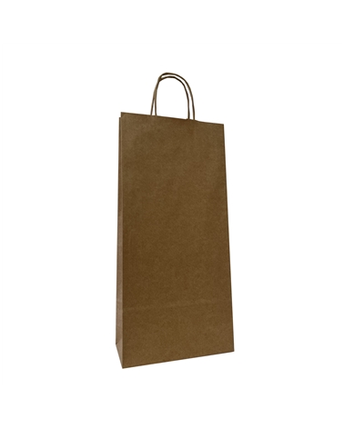 Brown Natural Kraft Twisted Handle Bag for 1 Bottle – Twisted Handle – Coimpack Embalagens, Lda