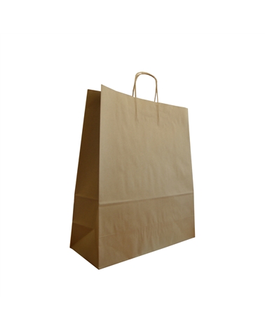 Brown Ribbed Kraft Twisted Handle Bag Dark Blue – Twisted Handle – Coimpack Embalagens, Lda