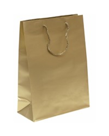 SC2481 | Reinforced Gold Shopp. Bags with PP Handles