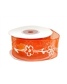 Orange Organza Ribbon with White Flowers 40mm – Ribbons – Coimpack Embalagens, Lda