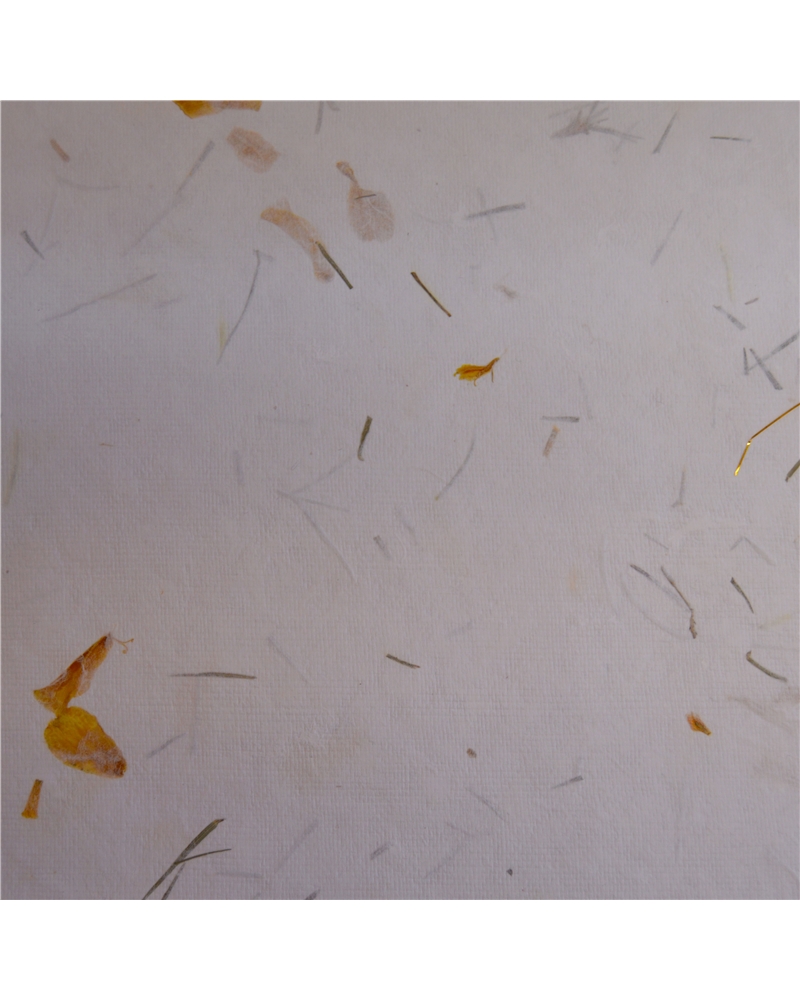 Handmade Paper Sheets White Petals Orange – handmade paper – Coimpack Embalagens, Lda